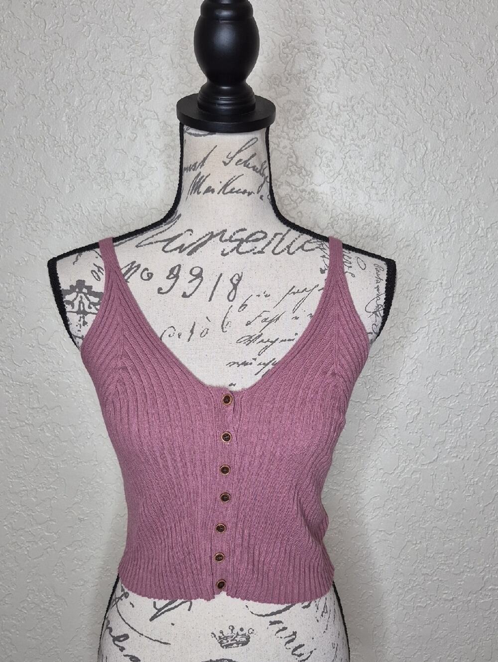 Be Cool Cropped Ribbed Tank Pink Size S/M